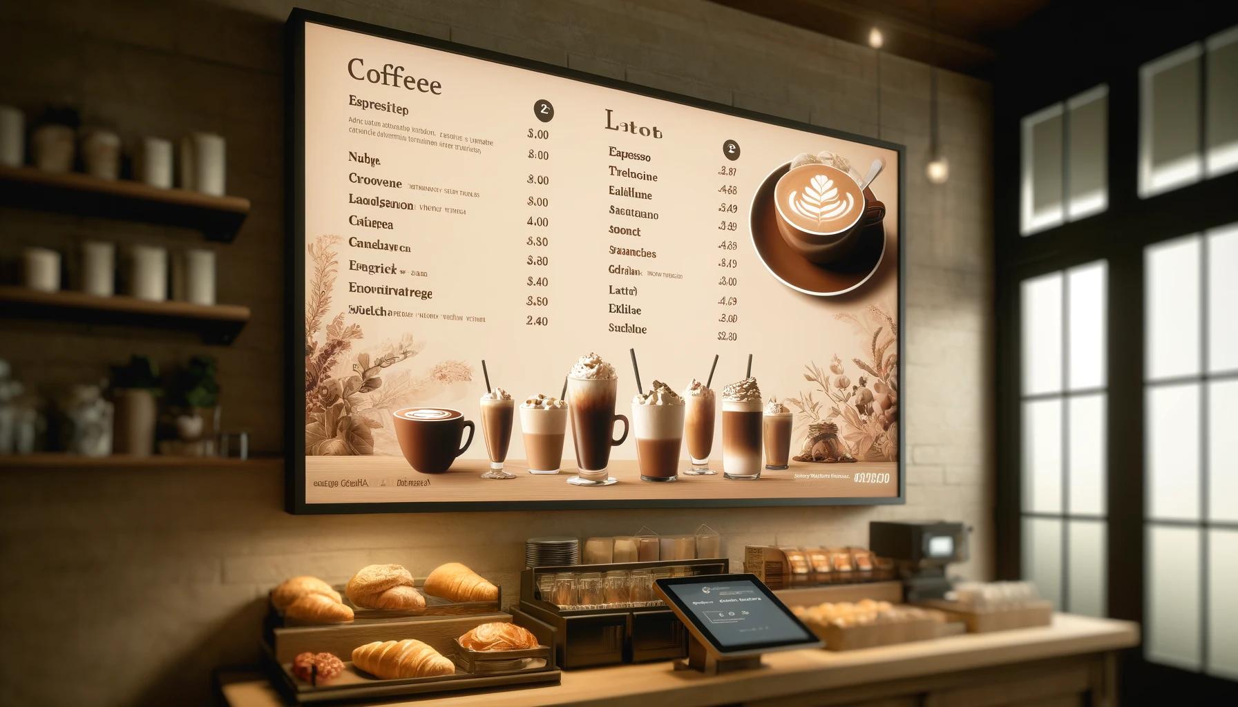 coffee on a digital screen